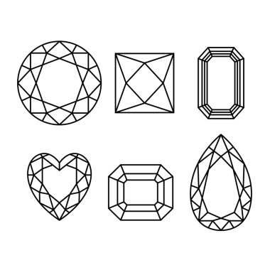 Diamonds wireframe on white background clipart
