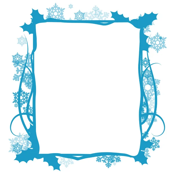 Winter floral frame, vector — Stock Vector