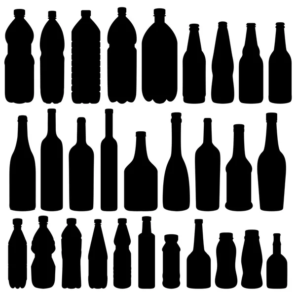 Coleta de garrafas - silhueta vetorial —  Vetores de Stock