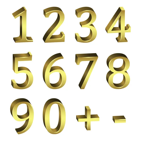 Números dorados — Vector de stock