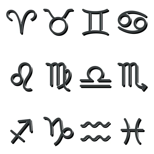 Iconos del símbolo del zodíaco — Archivo Imágenes Vectoriales