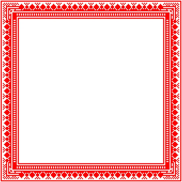 Unique knitted frame with geometric ornament — Stock Vector