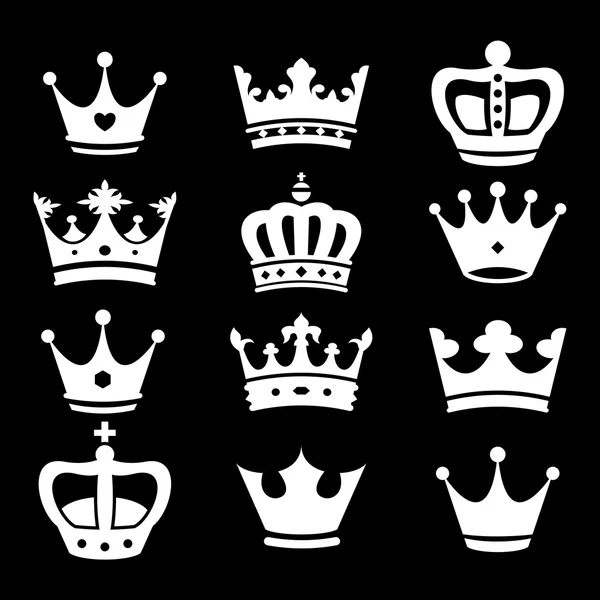 Crown collection - vector silhouette — Stock Vector