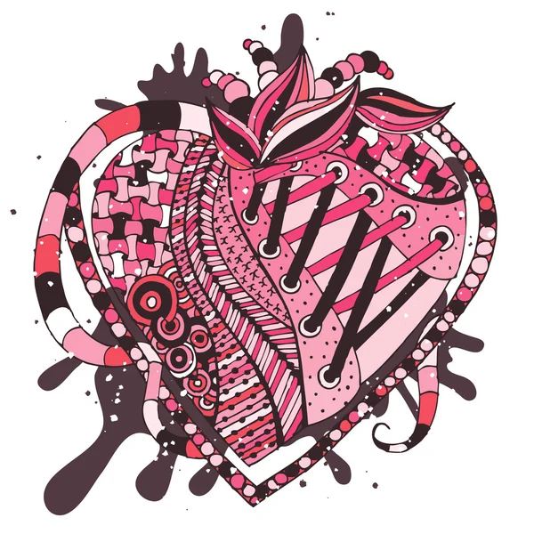 Handgezeichnetes abstraktes Herz — Stockvektor