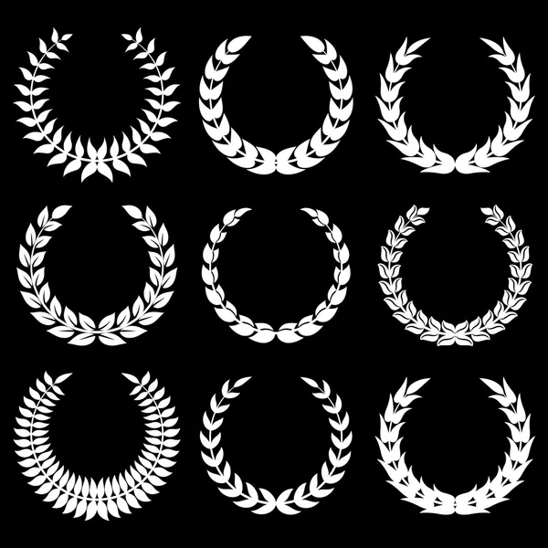 White laurel wreaths 1 — Stock Vector