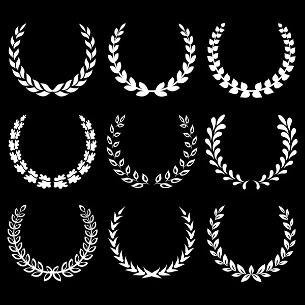 Couronnes de laurier blanc 1 — Image vectorielle