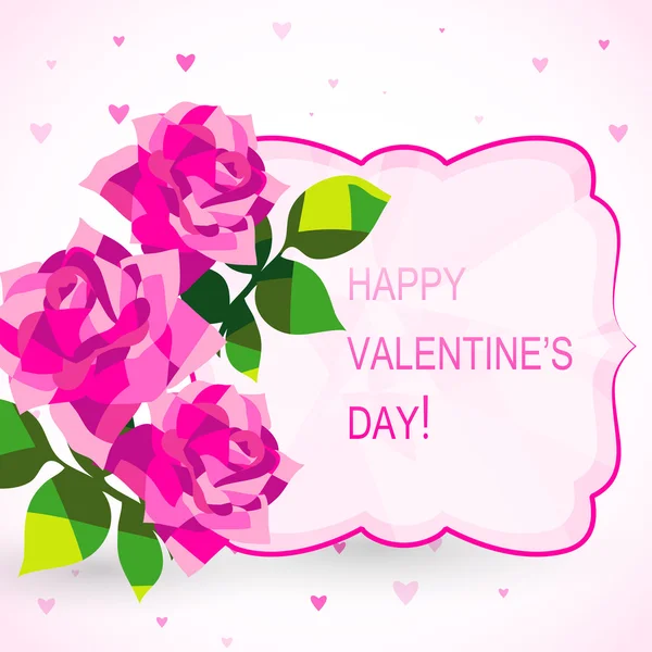 Valentinsdag kort med smukke blomster – Stock-vektor