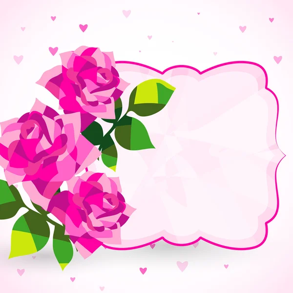 Fondo decorativo o tarjeta con rosas — Vector de stock