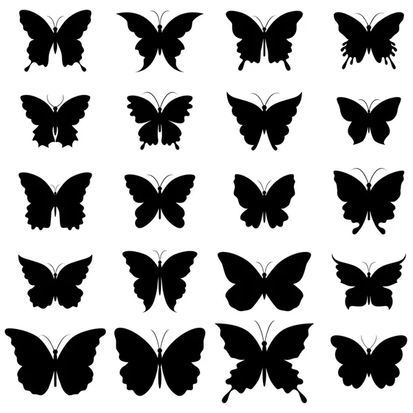 Conjunto de mariposas para diseño — Vector de stock