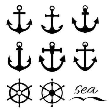 Nautical symbols. Vector clipart