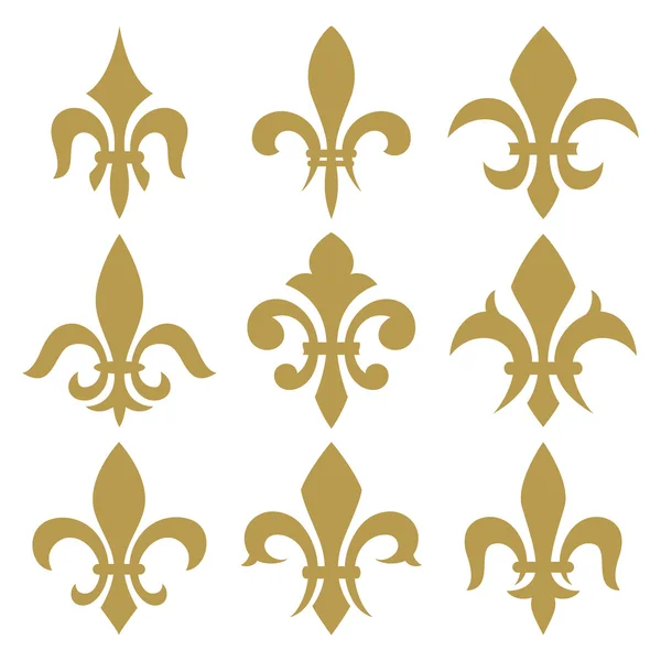 Fleur de lis conjunto — Vector de stock