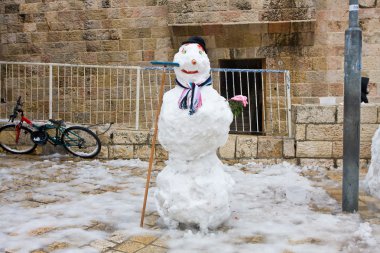 Snowman in Jerusalem clipart