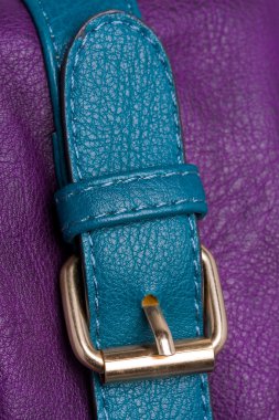 Mavi kayış üzerinde altın toka