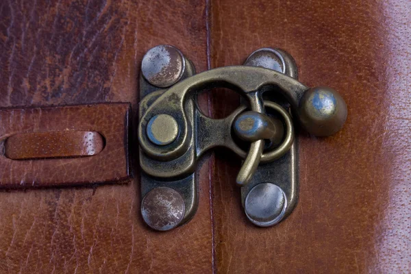 Closeup of vintage bag lock — Stock Photo, Image