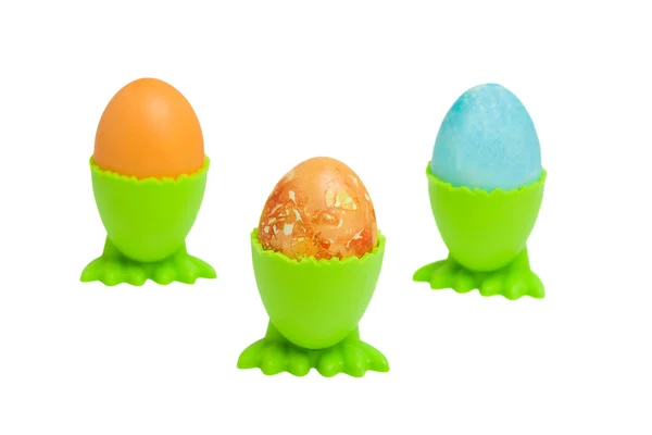 Tres huevos de Pascua aislados — Foto de Stock