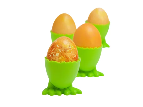 Tres huevos de Pascua aislados — Foto de Stock