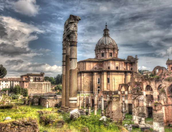 Grungy gambar vintage Forum Trajanus di Roma — Stok Foto