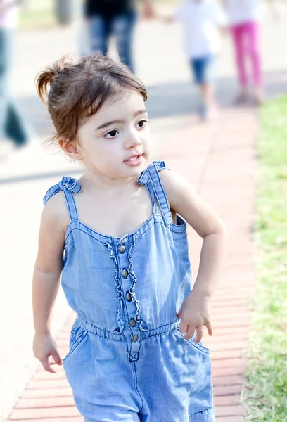 Criança bonito em uma caminhada — Fotografia de Stock