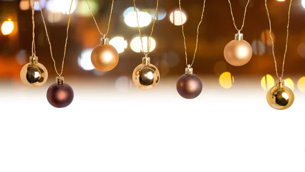 Christmas card border with bokeh backdrop — Stock Photo, Image