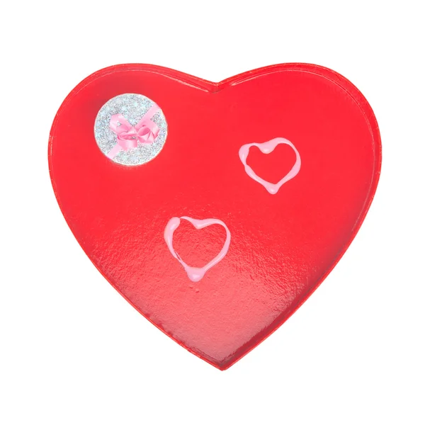 Valentines hearts with gift box — Stock Photo, Image