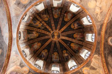 muurschilderingen binnen de kariye kerk in istanbul.