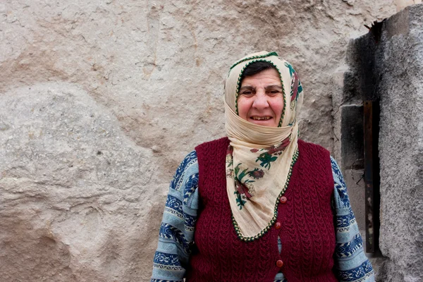 Aged woman from turkish village — Stock Photo, Image