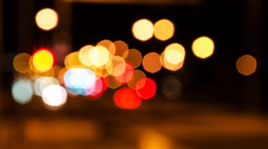 Şehir gece bokeh. arka plan
