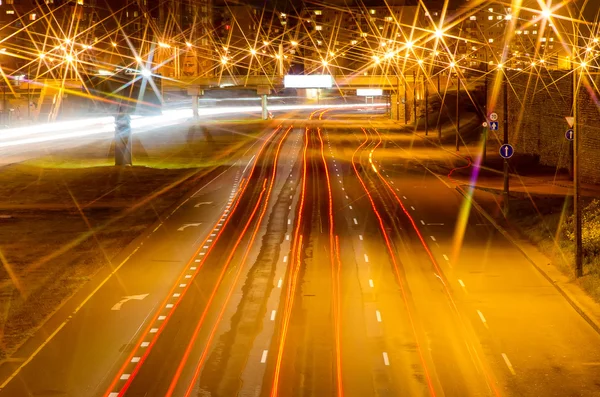 Modern city highway at night. — Stock Photo, Image