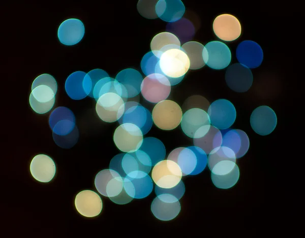 Bokeh modré vánoční osvětlení — Stock fotografie
