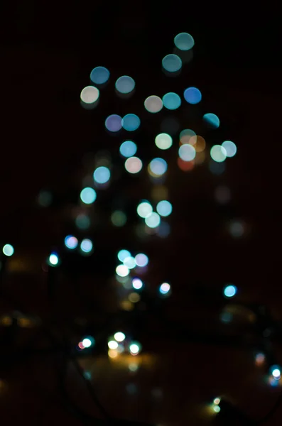 Christmas lights on the floor — Stock Photo, Image