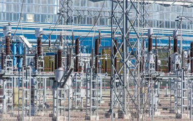 gerilim transformatörleri. elektrik santrali bir parçası