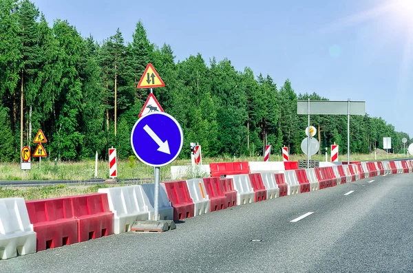 Countryside asphalt road reconstruction — Stock Photo, Image
