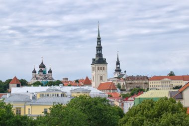 tallinn eski şehrin panoramik görünümü