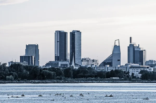 Vista panoramica della moderna Tallinn dal mare . — Foto Stock