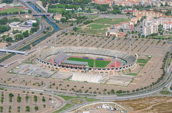 Flygfoto över fotbollsstadion — Stockfoto