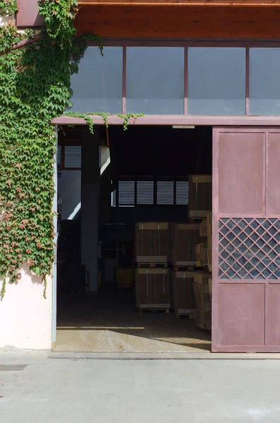 Door entrance in warehouse storage — Stock Photo, Image