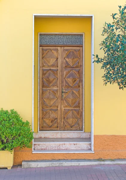 木製のドア。家の入り口 — ストック写真