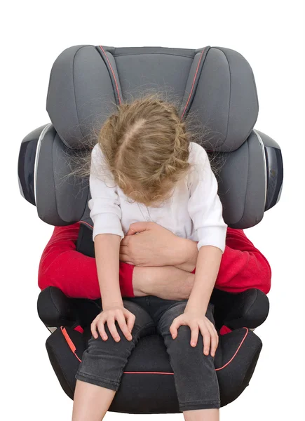 Child safety seat concept. Isolated on white. — Stock Photo, Image