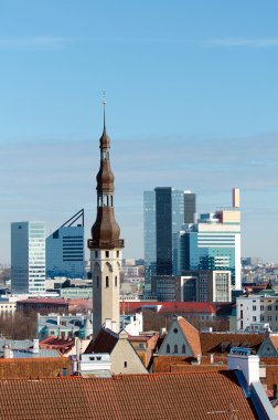güzel bir eski tallinn şehir manzarası.