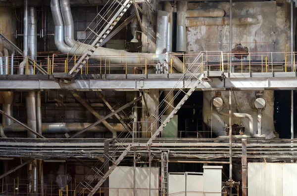 Industrial interior of old heat power plant. — Stock Photo, Image