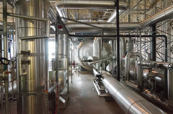 Industrial interior of old heat power plant. — Stock Photo, Image