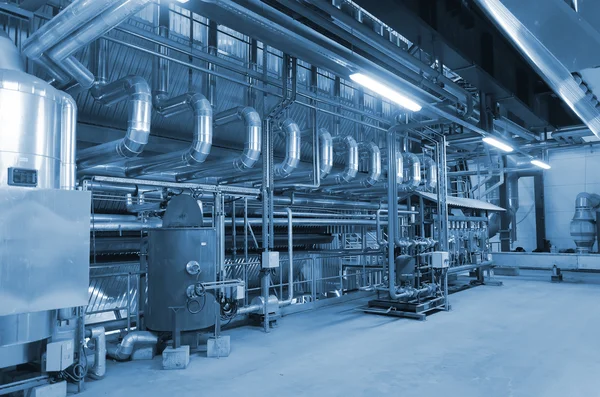 Industrial interior of old heat power plant. — Stock Photo, Image