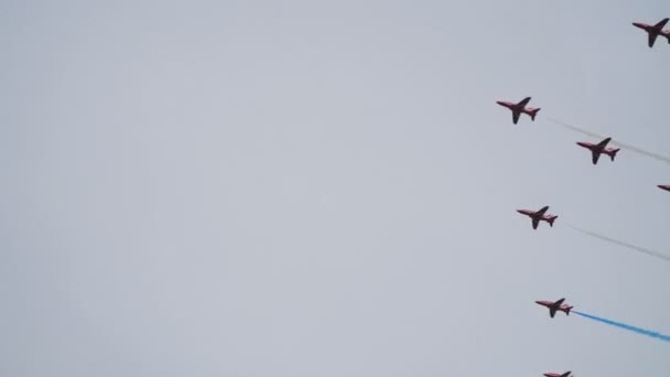 Tallinn Bay Estonia June Red Arrows Royal Air Force Aerobatic — стокове відео