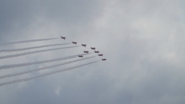 Tallinn Bay Estland Juni Rode Pijlen Royal Air Force Aerobatic — Stockvideo