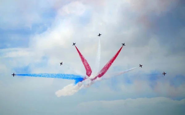 Tallinn Bay Estonia Června Red Arrows Royal Air Force Aerobatic — Stock fotografie