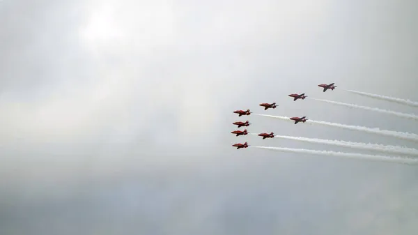 Tallinn Bay Estonia June Red Arrows Royal Air Force Aerobatic — 图库照片