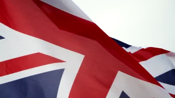 Velká Británie Vlajka Vlnící Tyči — Stock video