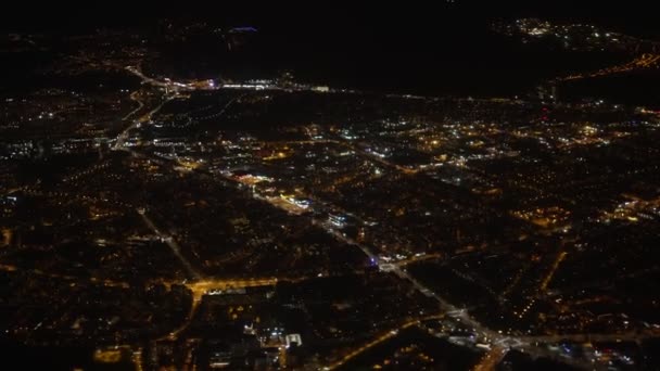 Geceleri Estonya Tallinn Hava Manzarası — Stok video