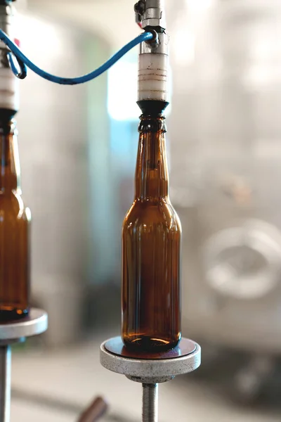 Garrafas Vazias Preparadas Para Recheio Cerveja — Fotografia de Stock