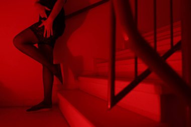 Fahişe müşteriyi bekliyor. Genelev bölgesi.